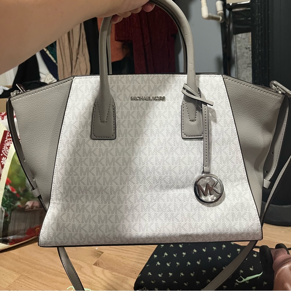 Michael Kors Gray Satchel with Signature Design